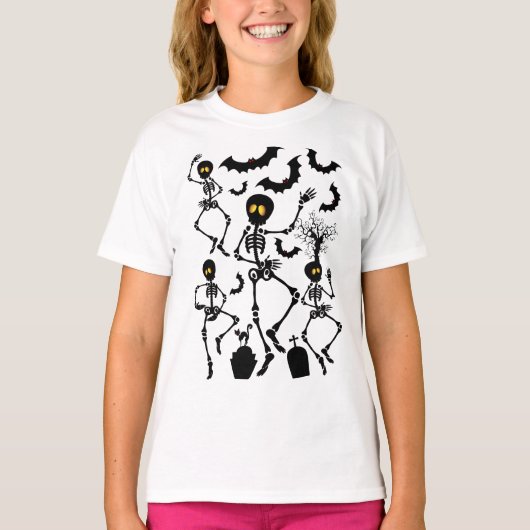 Halloween Skeletons Macabre Dance T-shirt (Voorkant)