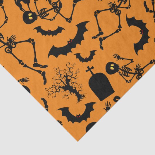 Halloween Skeletons Macabre Dance Tissuepapier (Detail)