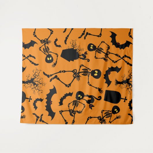 Halloween Skeletons Macabre Dance Wandkleed (Voorkant (horizontaal))