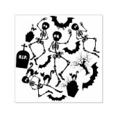 Halloween Skeletons Macabre Dance Zelfinktende Stempel (Design)