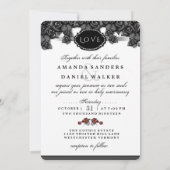 Halloween Skeletons Red Bride Groom samen met Kaart (Achterkant)