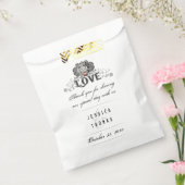 Halloween Skeletons Rode Hart LIEFDE Trouwnamen Bedankzakje (Gezegeld)