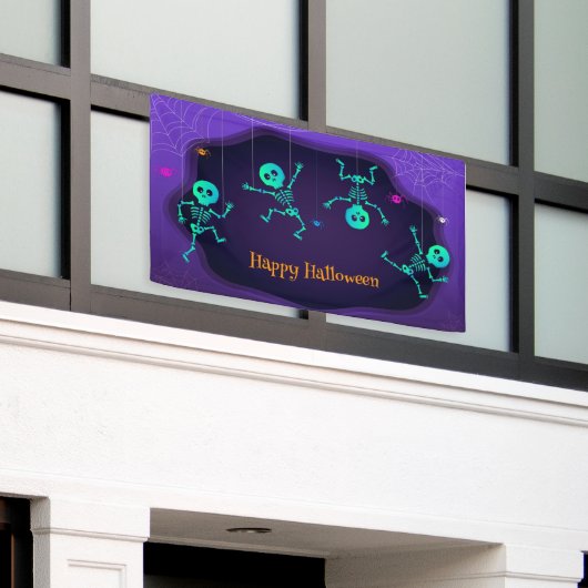 Halloween Skeletons Spandoek (Buitenkant Gebouw)