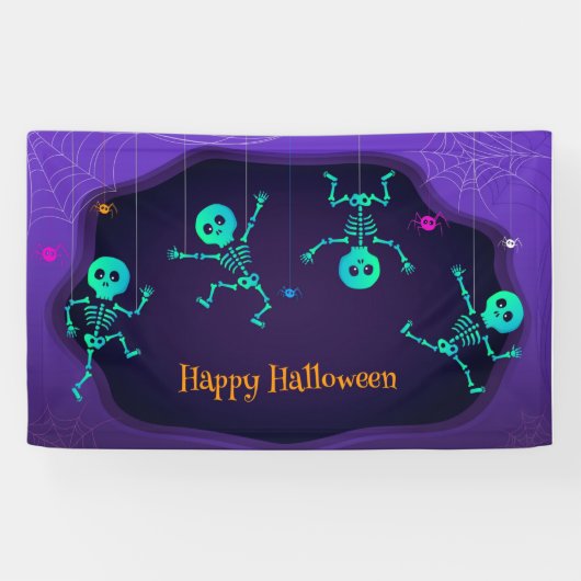 Halloween Skeletons Spandoek (Horizontaal)
