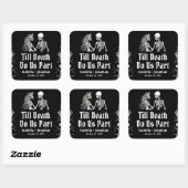 Halloween Skeletons Till Death Do Us Part Wedding Vierkante Sticker (Vel)
