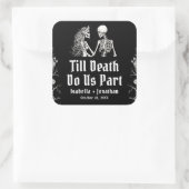 Halloween Skeletons Till Death Do Us Part Wedding Vierkante Sticker (Tas)