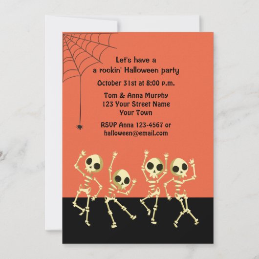 Halloween Skeletons Uitnodiging (Voorkant)