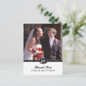 Halloween Skeletons Zwart Wit Foto Dank u Briefkaart (Staand voorkant)