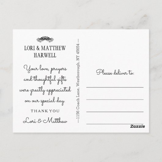 Halloween Skeletons Zwart Wit Foto Dank u Briefkaart (Achterkant)