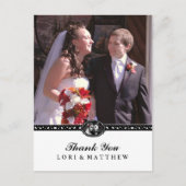 Halloween Skeletons Zwart Wit Foto Dank u Briefkaart (Voorkant)