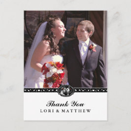 Halloween Skeletons Zwart Wit Foto Dank u Briefkaart