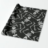Halloween Skeletpatroon inpakpapier (Uitgerold)