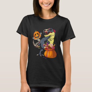 Halloween Skeletrog Dinosaur Rex Pomp T-shirt