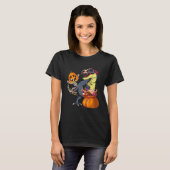 Halloween Skeletrog Dinosaur Rex Pomp T-shirt (Voorkant volledig)