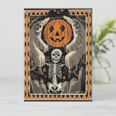  Halloween Skeletspasjes en pompoenen (Staand voorkant)