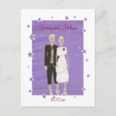 Halloween Skeletten Bewaar de datum Bruiloft Brief Aankondigingskaart (Voorkant)