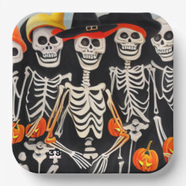 Halloween Skeletten Borden papier Papieren Bordje