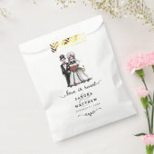 Halloween Skeletten Bruid Groom Liefde is Zoet Bedankzakje (Gezegeld)