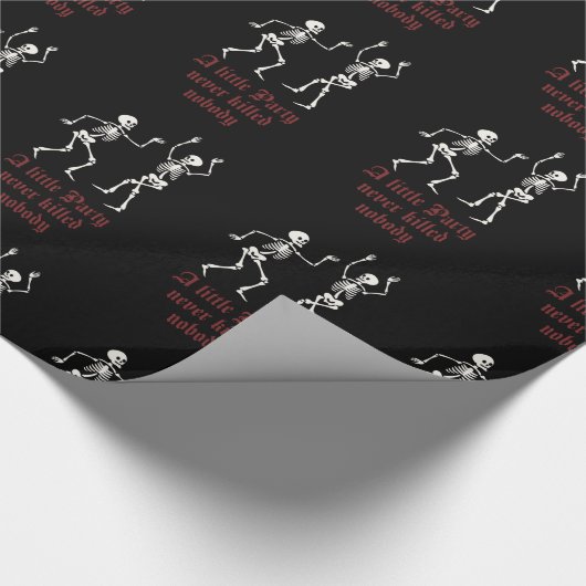 Halloween-skeletten Cadeaupapier (Hoek)