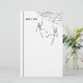 Halloween skeletten en web briefpapier (Staand voorkant)