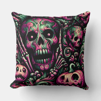 HALLOWEEN ~ SKELETTEN ~ Griezelige tanden, pompoen Kussen