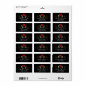 Halloween Skeletten & Hart Bruiloft Adres Label (Full Sheet)