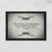 Halloween Skeletten & Heart Black Grey Reception Informatiekaartje (Achterkant)