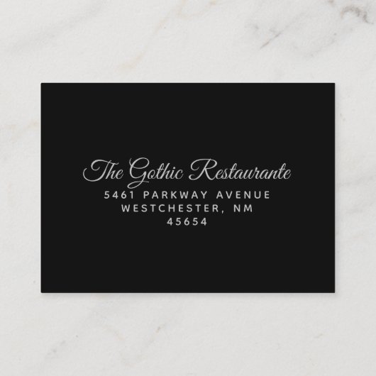 Halloween Skeletten & Heart Black Grey Reception Informatiekaartje (Achterkant)