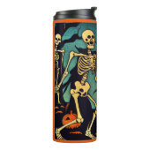 Halloween - skeletten houtsnede 2 thermosbeker (Gedraaid links)