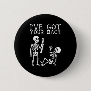 Halloween skeletten Ik sta achter je kostuum Heren Ronde Button 5,7 Cm