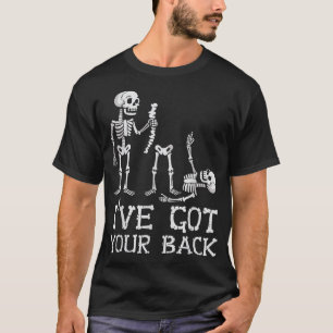 Halloween skeletten Ik sta achter je kostuum Heren T-shirt