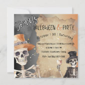 Halloween skeletten in Petten voor griezelig seizo Kaart (Voorkant)