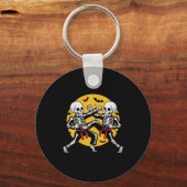Halloween Skeletten Karate Martial Arts Premium Sleutelhanger (Voorkant)