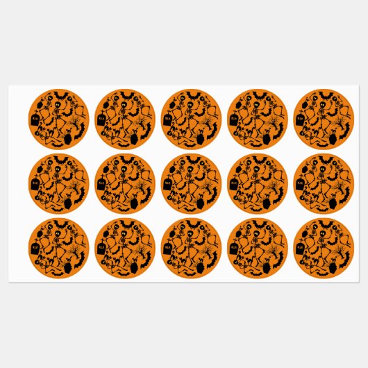 Halloween skeletten macabere dans labels (Vel)