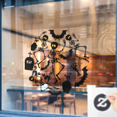 Halloween Skeletten Macabre Dans Venster Cling Raamsticker (Cafe Raam)