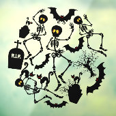 Halloween Skeletten Macabre Dans Venster Cling Raamsticker (Vel 3)