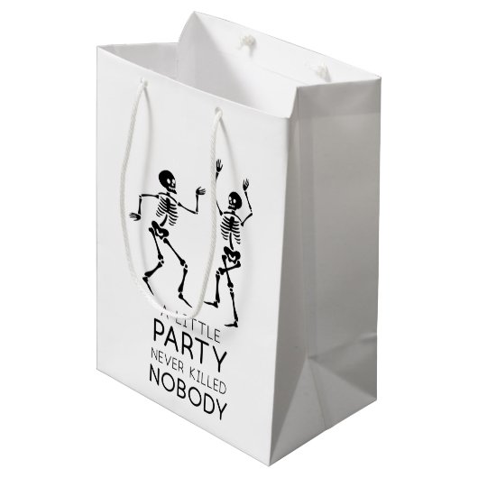 Halloween-skeletten Medium Cadeauzakje (Voorkant Gekanteld)