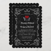 Halloween Skeletten "SAMEN MET" & RECEPTIE Kaart (Voorkant / Achterkant)