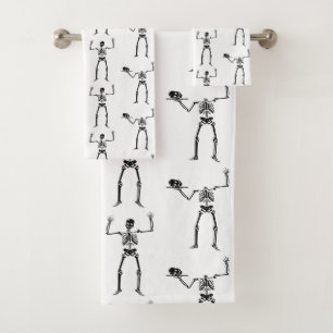 Halloween skeletten, snoep of een poets, Boe Bad Handdoek