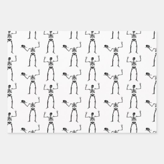 Halloween Skeletten, Trick or treat, Boo Inpakpapier Vel (Voorkant 3)