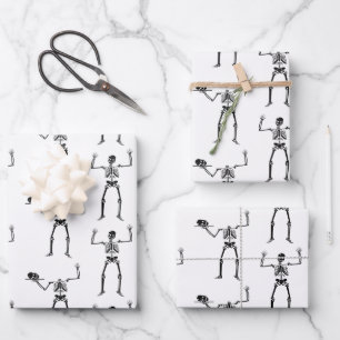 Halloween Skeletten, Trick or treat, Boo Inpakpapier Vel