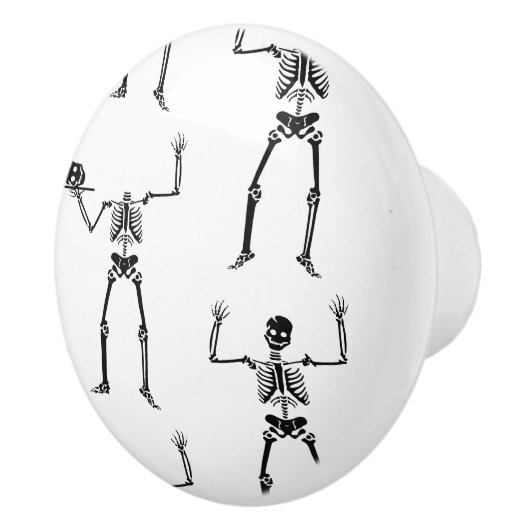 Halloween Skeletten, Trick or treat, Boo Keramische Knop (Rechts)