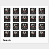 Halloween Skeletten Zwart & Wit Namen Bruiloft Vierkante Sticker (Vel)