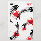 halloween skeletvis briefpapier (Voorkant / Achterkant)