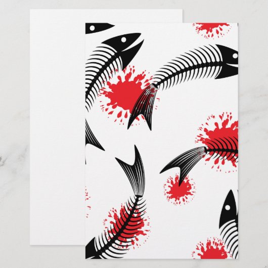 halloween skeletvis briefpapier (Voorkant / Achterkant)