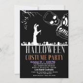 Halloween Skelton Graveyard Kostuum Party Kaart (Voorkant)