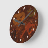 Halloween Skon on Eerie Background Wall Clock Ronde Klok (Hoek)