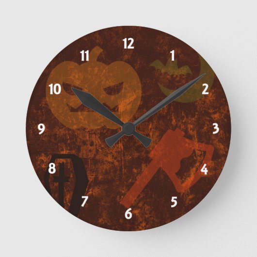 Halloween Skon on Eerie Background Wall Clock Ronde Klok (Voorkant)