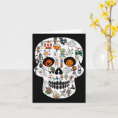 Halloween Skull 2025  Kaart (Gele Bloem)