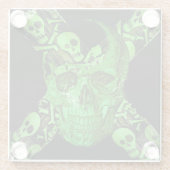Halloween Skull #2 Glazen Onderzetter (Achterkant)